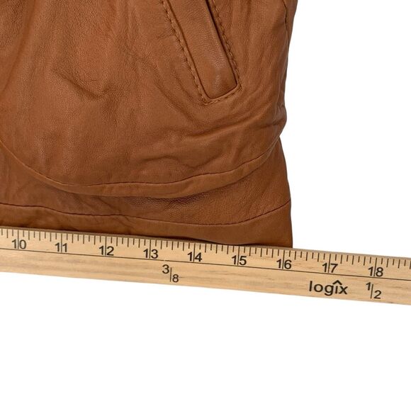 Doma Leather Motorcycle Jacket Cognac Soft Kid Size Small Full Zip Lined - Picture 8 of 13